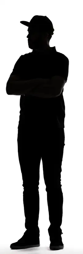 silhouette of a person for scale